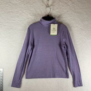 Alpine Design Shirt Women's‎ XS Lilac Polyester Soft Turtleneck Pullover 7203